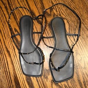 Freda Salvador Black Studded Sandals 9.5